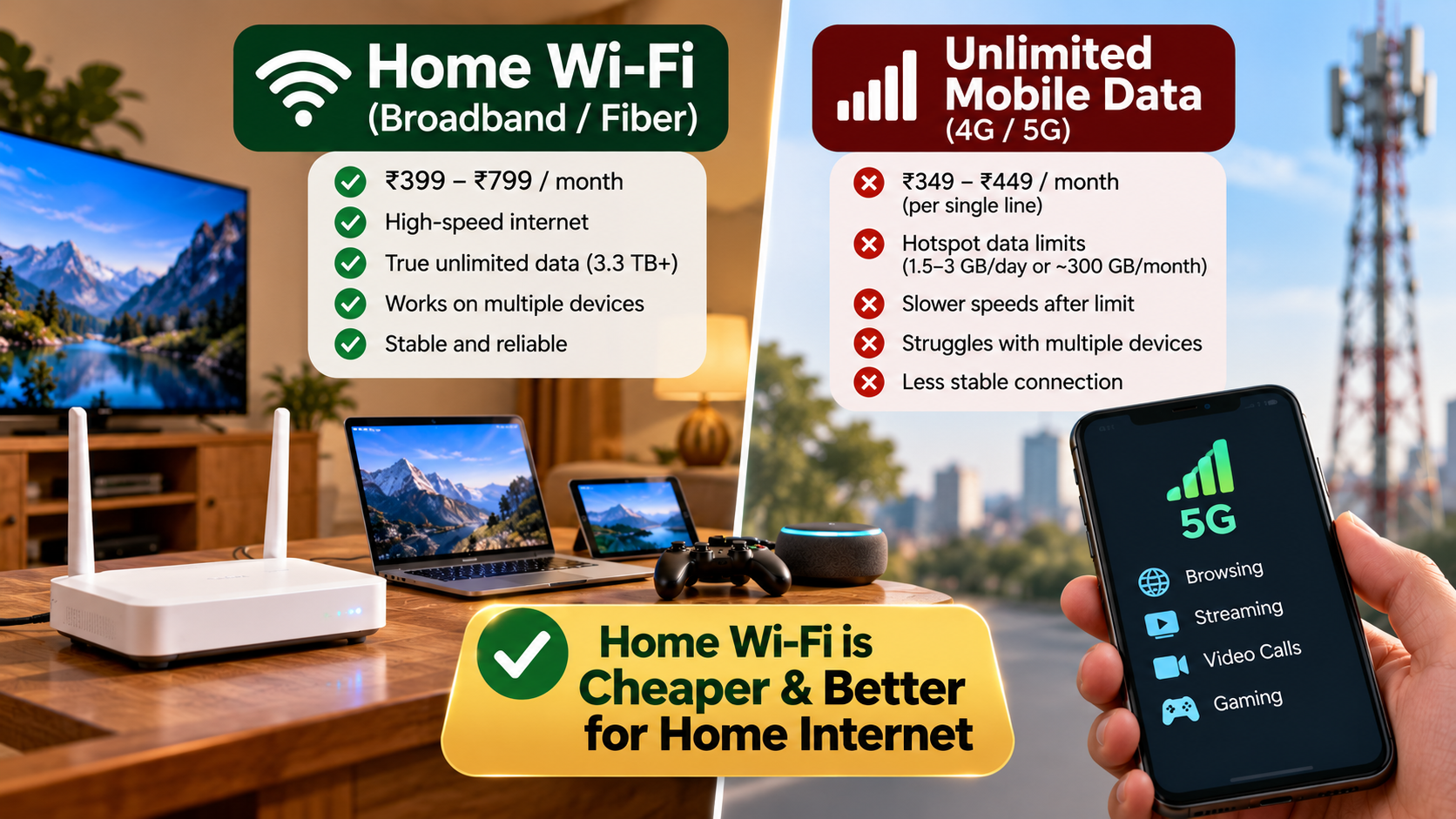 Home Wi‑Fi Wins: Cheaper and Better