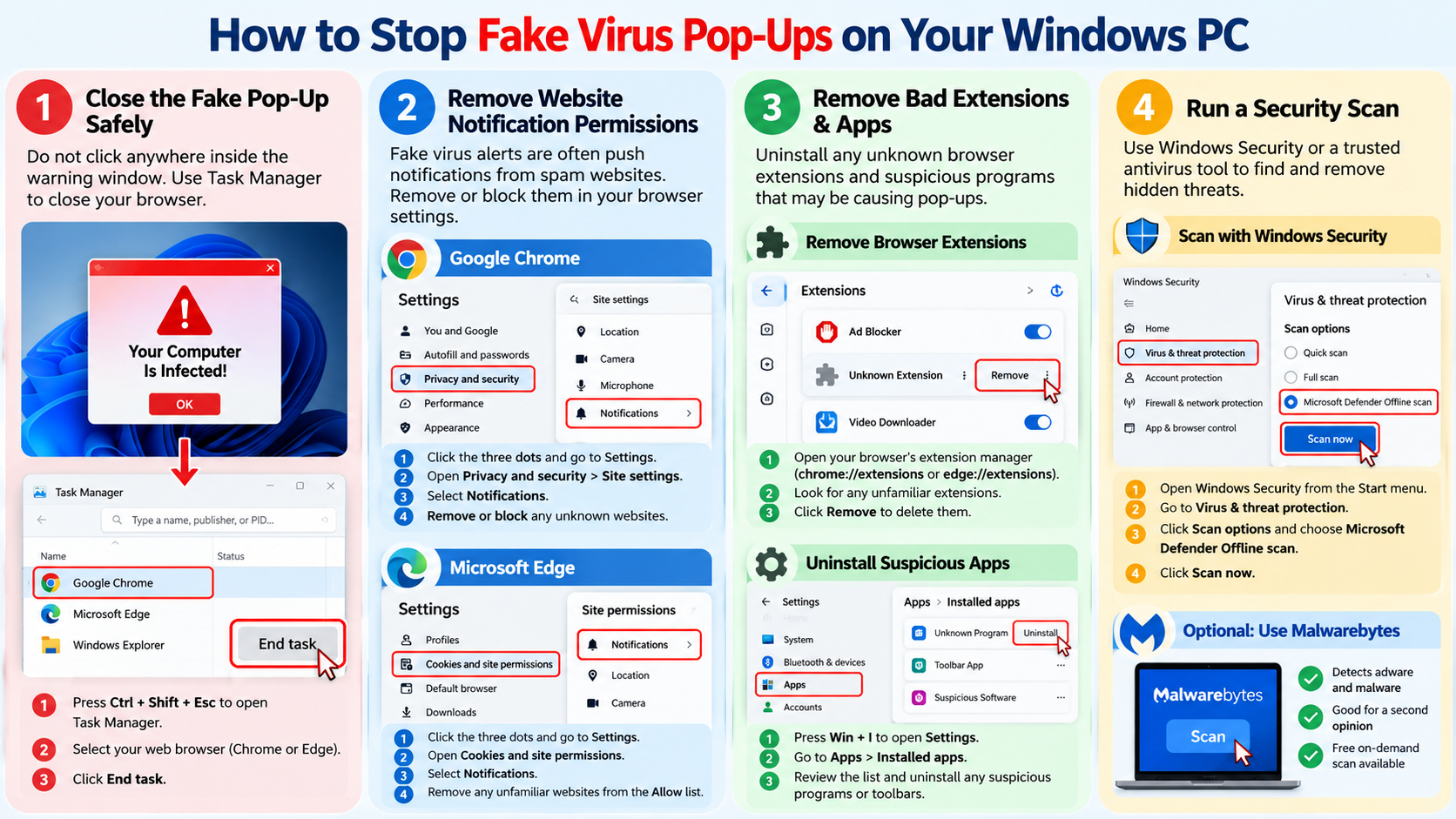 How to Stop Fake Virus Pop-Ups on Windows
