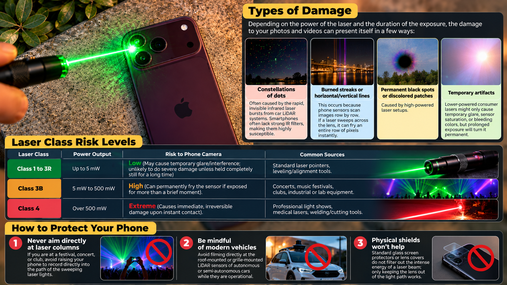 What Does A Laser Do To Your Phone's Camera?