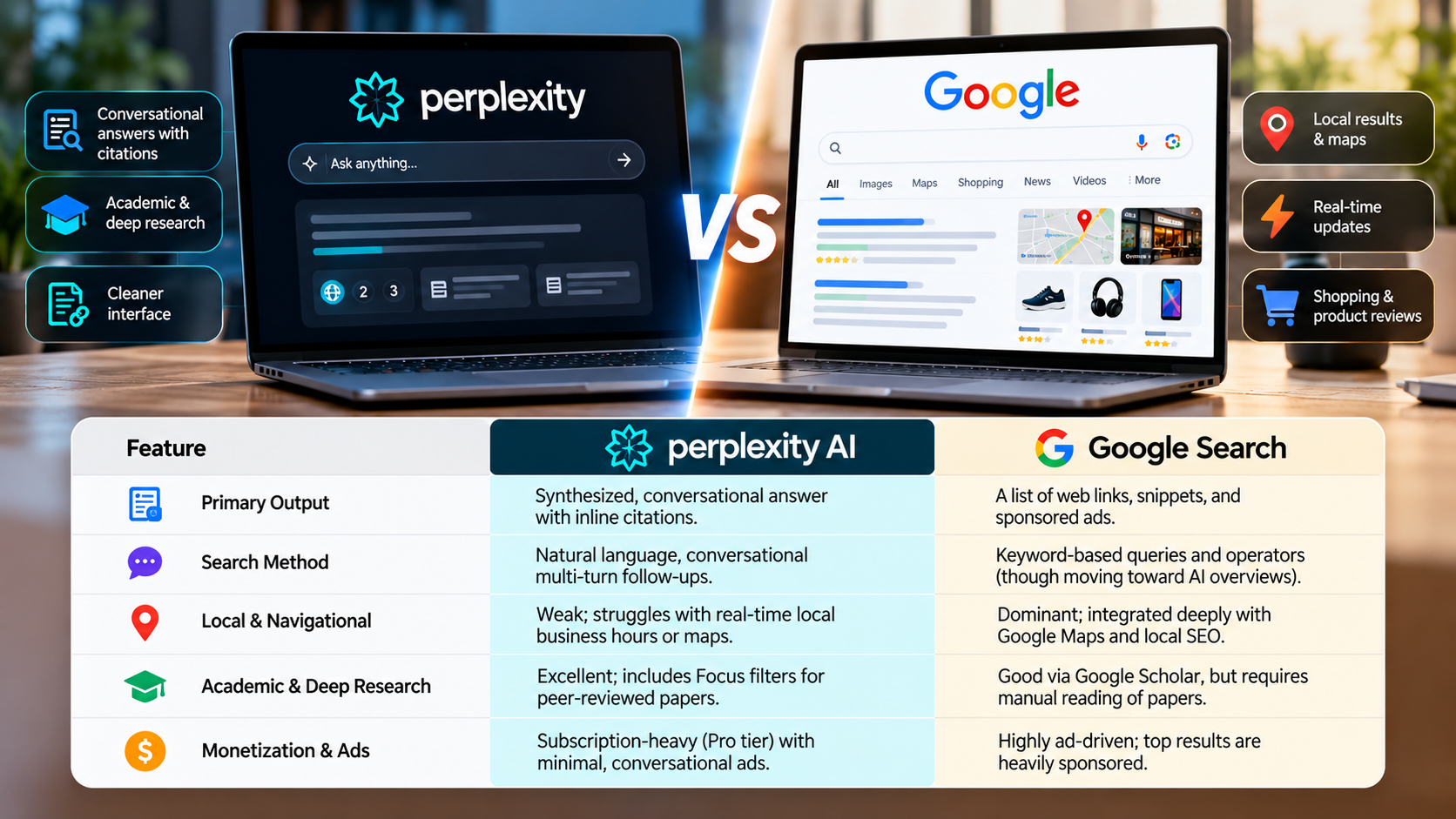 Perplexity vs Google Search