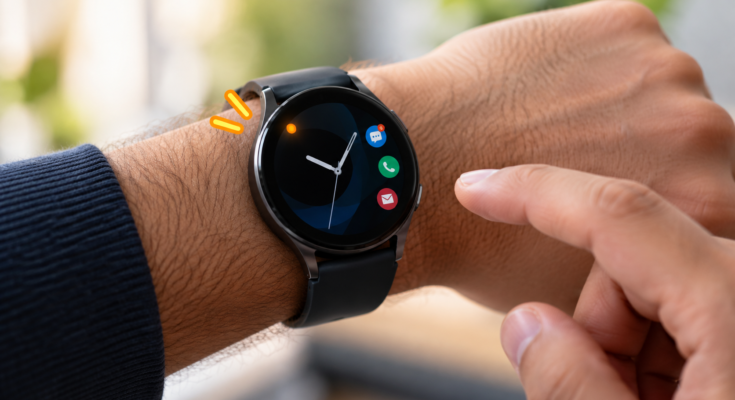 orange dot on a Galaxy Watch