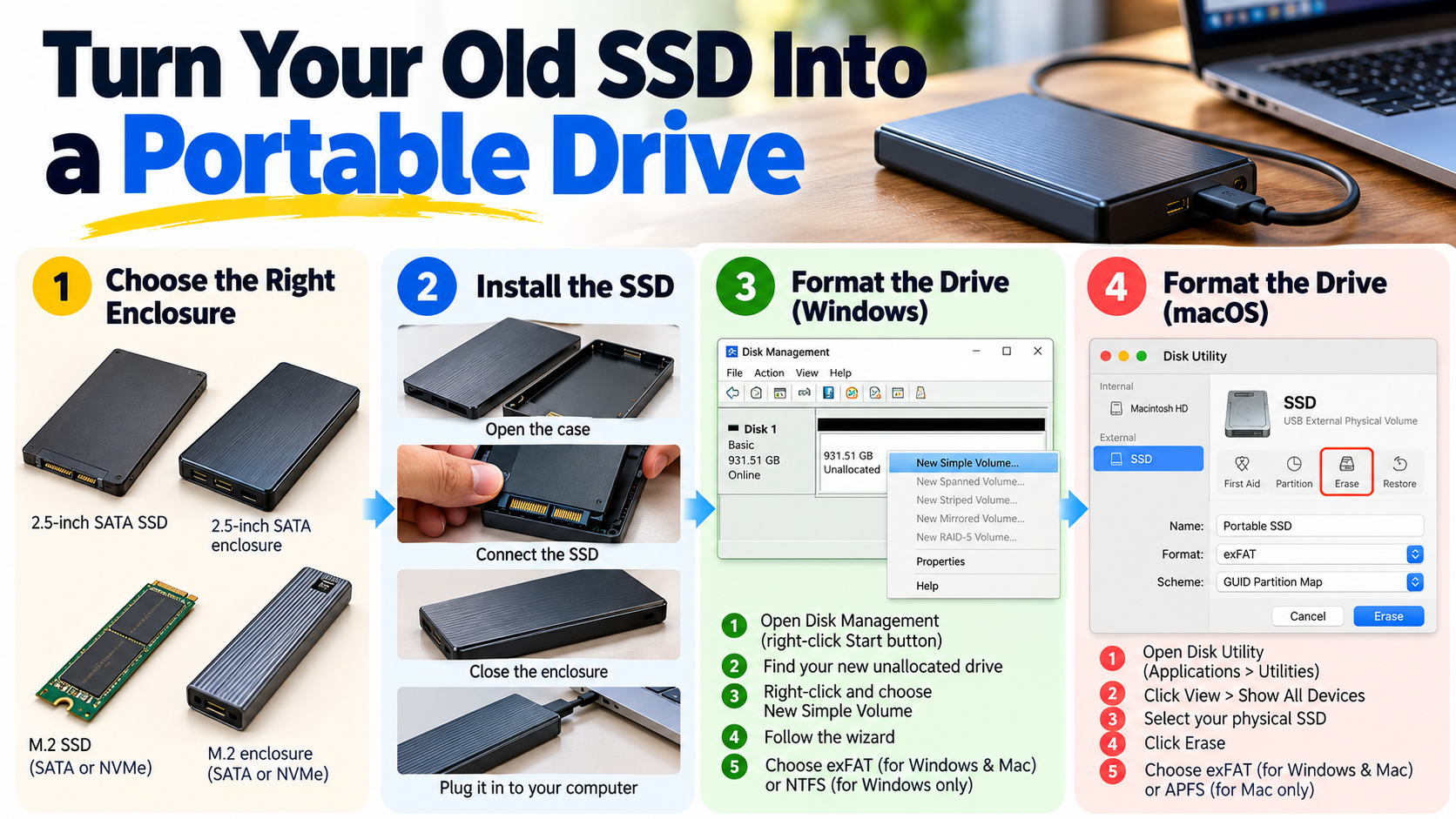 Turn Your Old SSD Into a Portable Drive