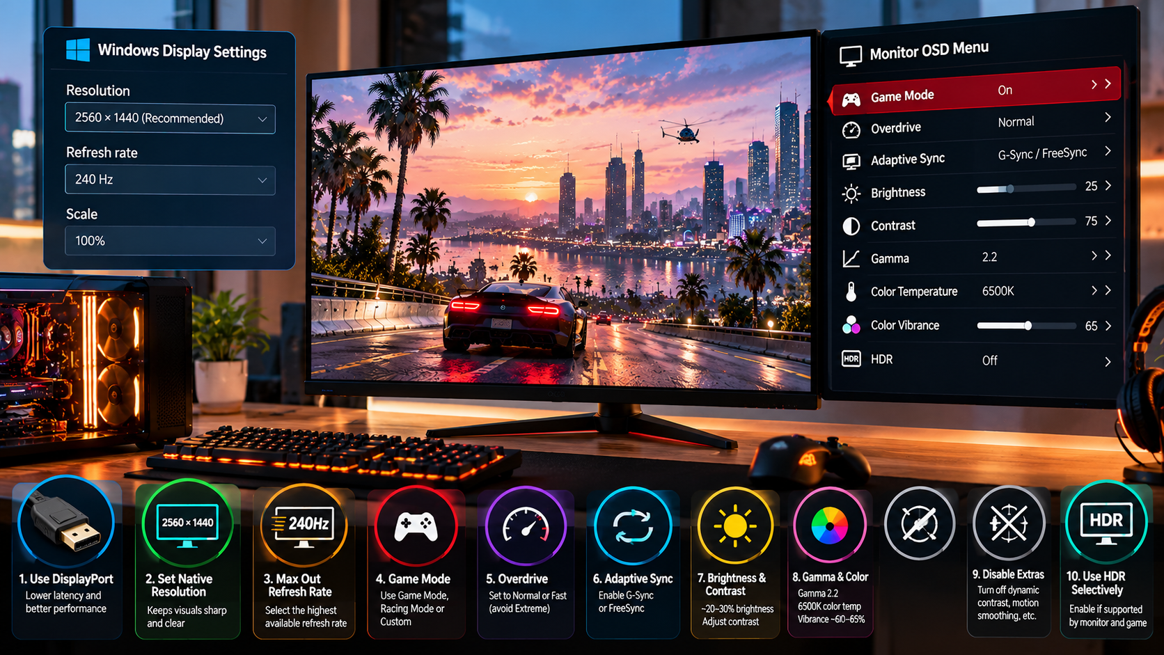 optimize your monitor settings for gaming