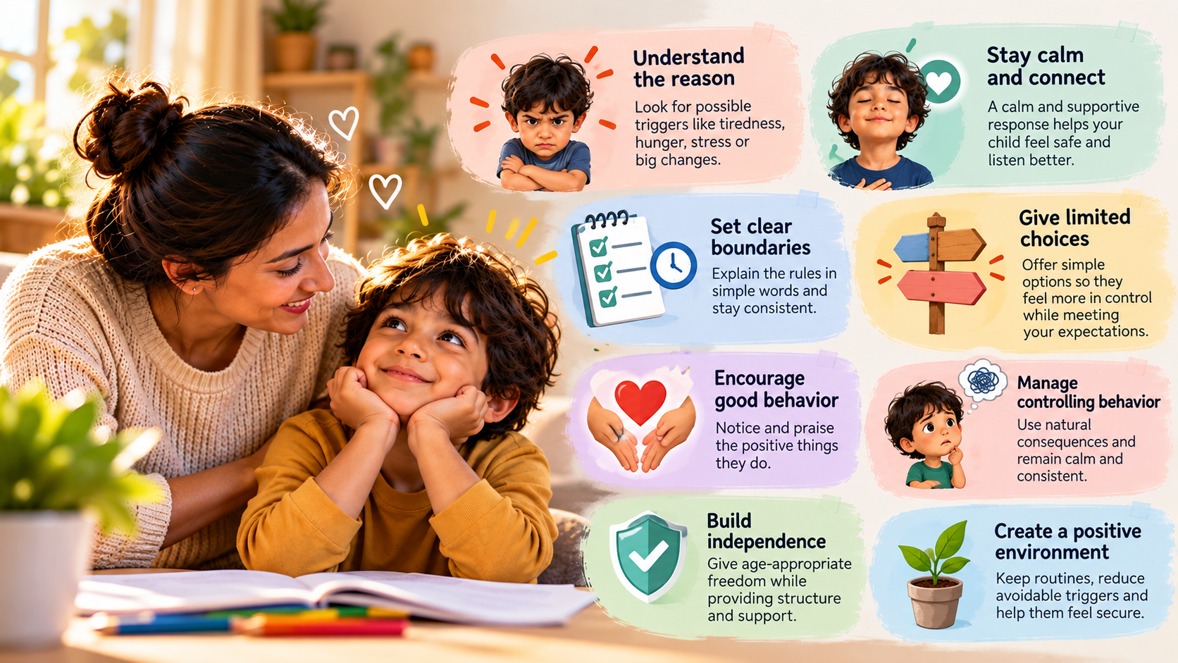 supporting a child and controlling them