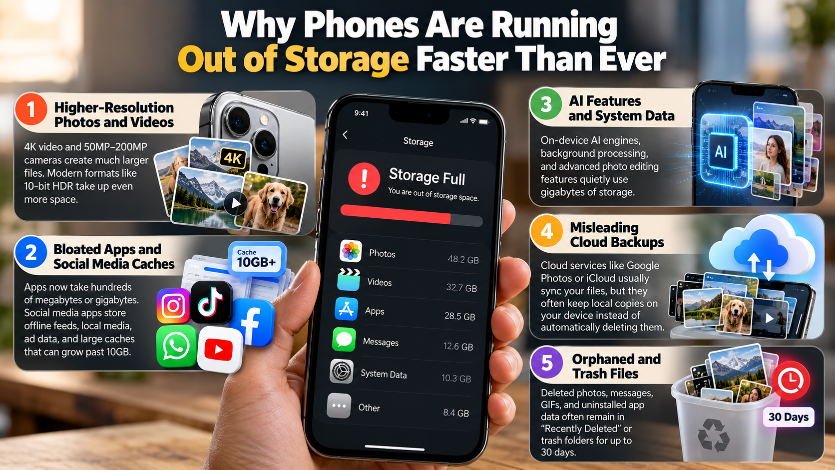 why phones are running out of storage