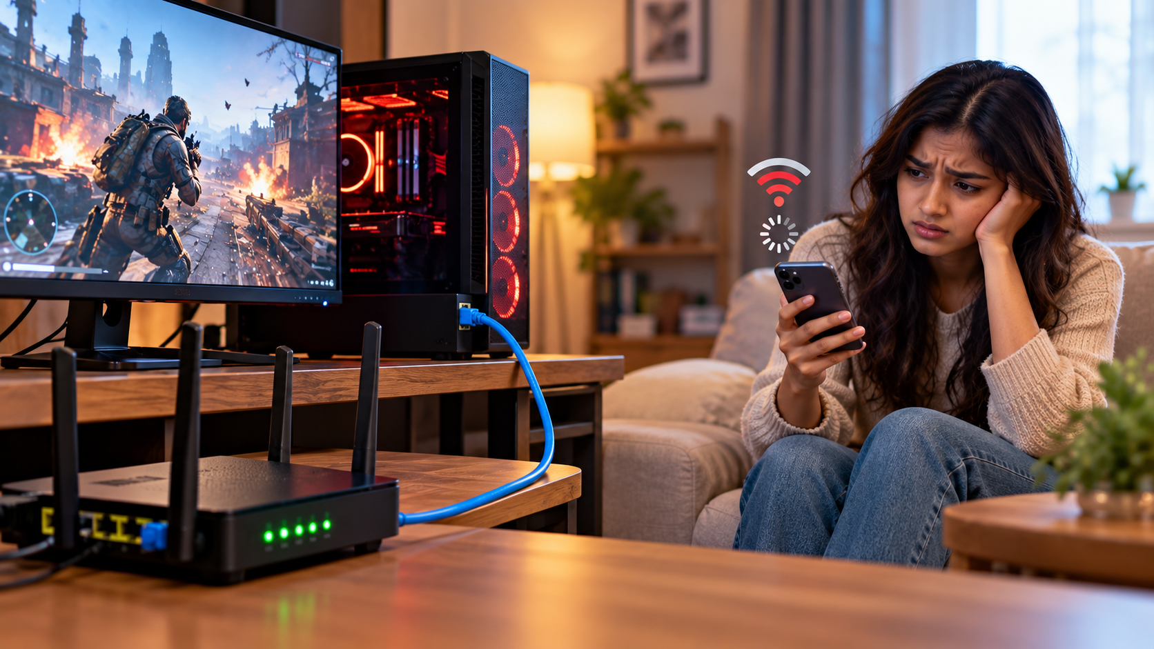 does using ethernet slow down wi-fi